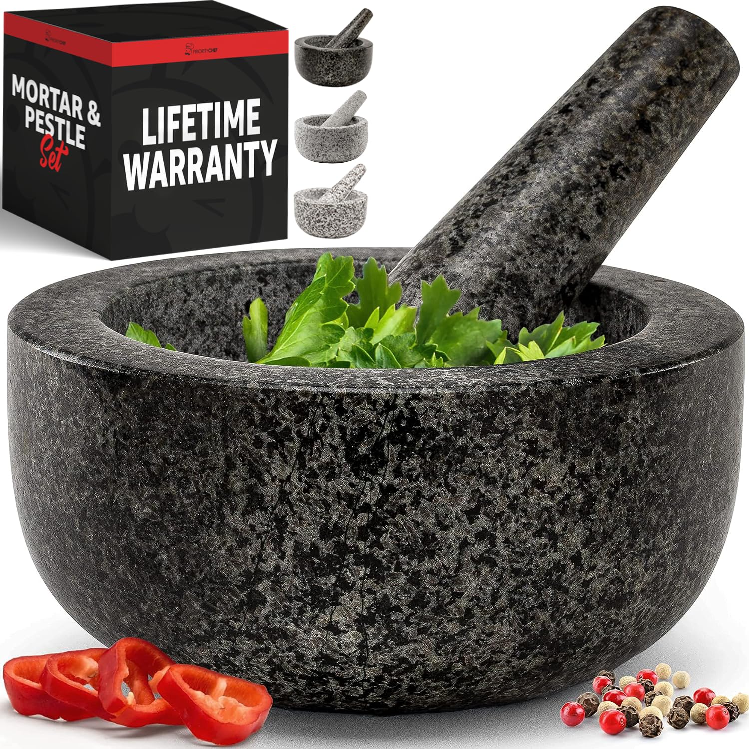 Priority Chef Granite Mortar and Pestle