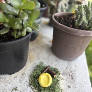 Handmade Polymer Clay Worry Stone - Bright Yellow