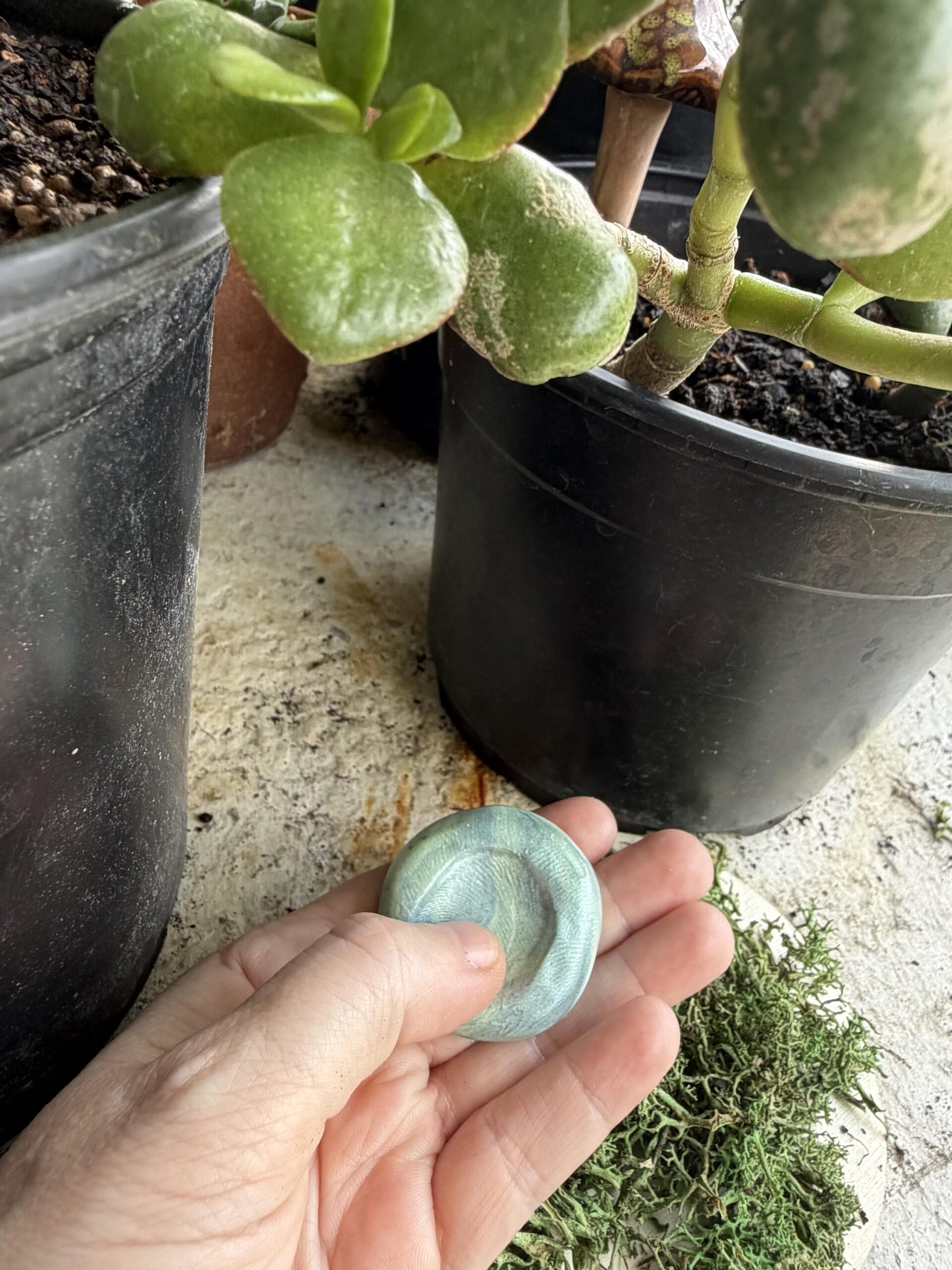 il_fullxfull.8209047098_37ag.jpg Handmade Polymer Clay Worry Stone - Green Swirl - Image 2