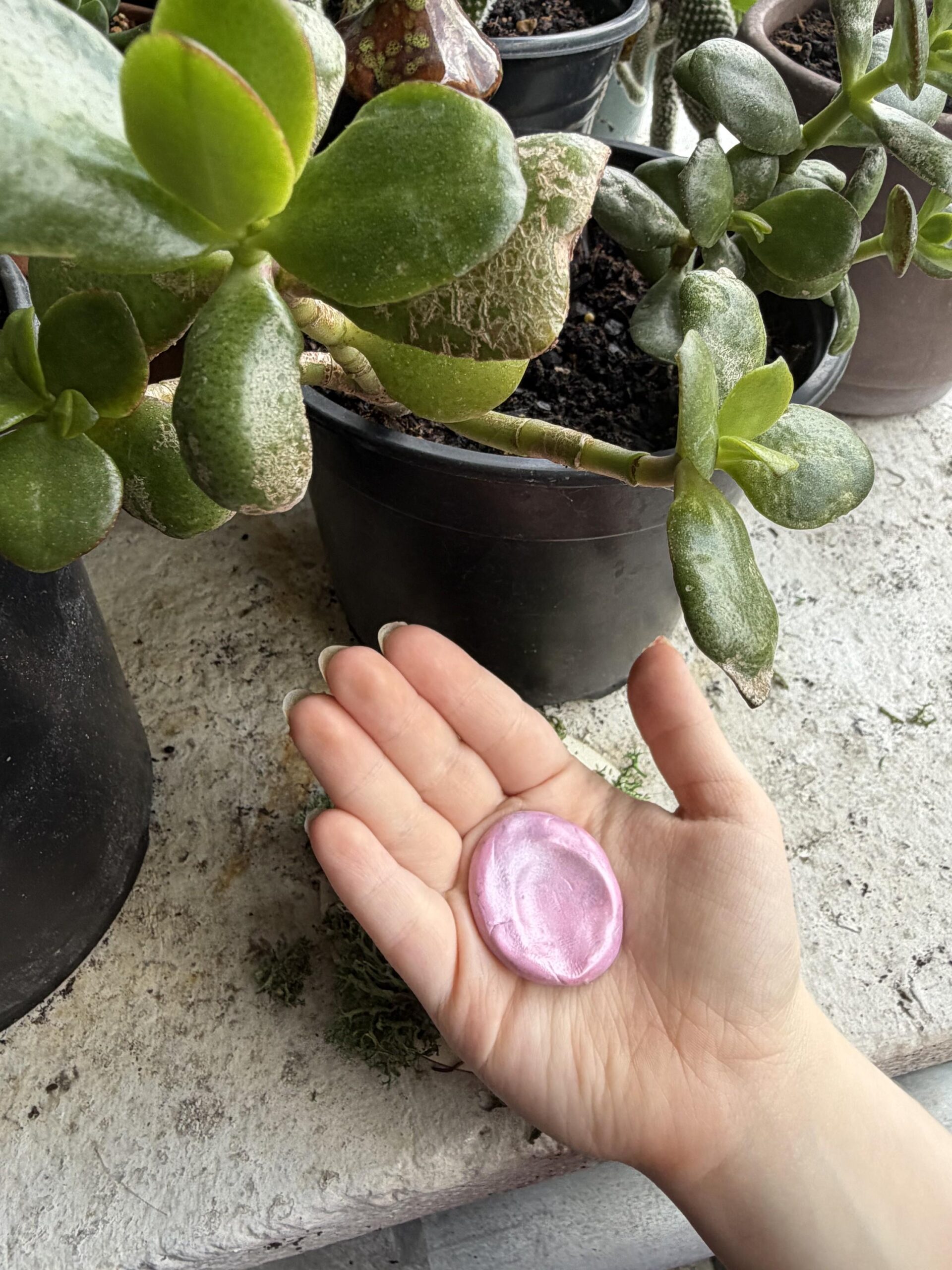 il_fullxfull.8209084580_qen0.jpg Handmade Worry Stone - Pink Silver Swirl - Image 2