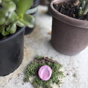 Handmade Worry Stone - Pink Silver Swirl