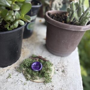Handmade Worry Stone - Purple & Silver (Lg)