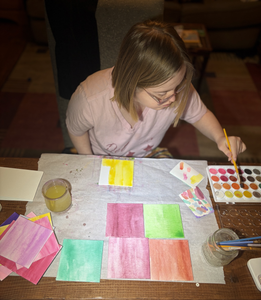 del with her watercolor backgrounds