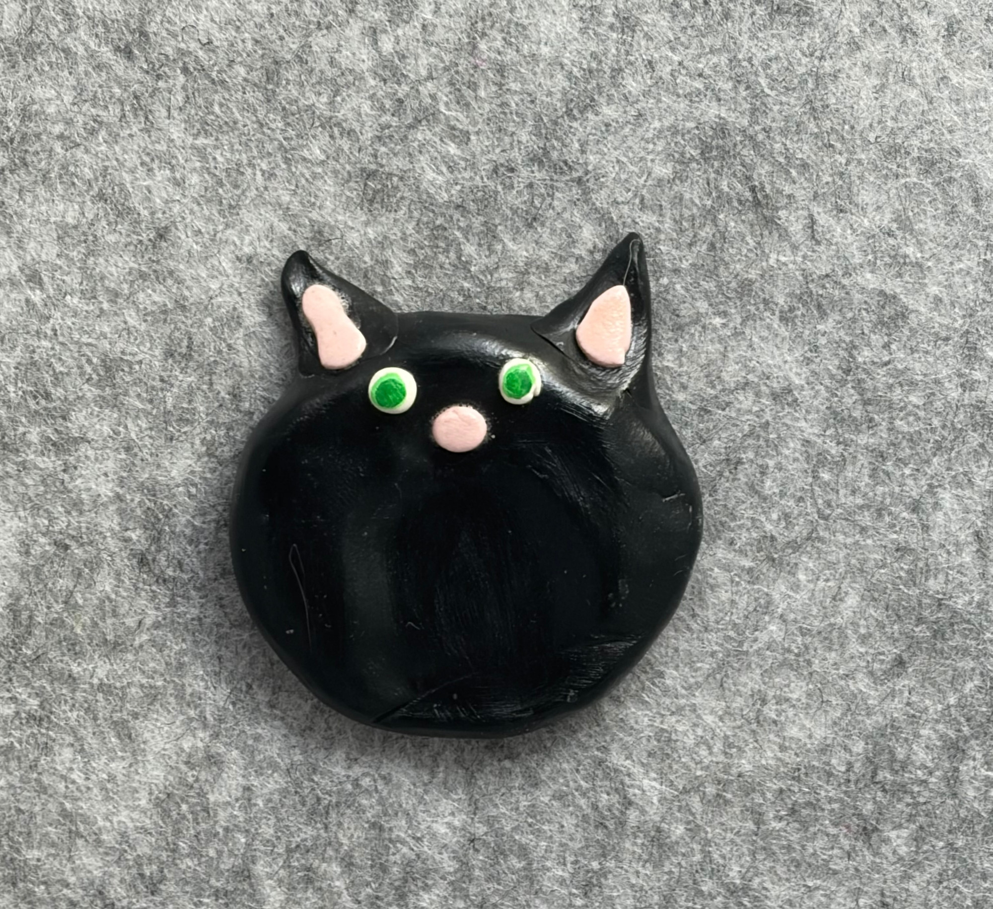 black cat worry stone 3 Handmade black cat polymer clay worry stone