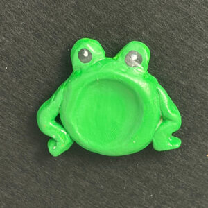 Handmade green frog polymer clay worry stone