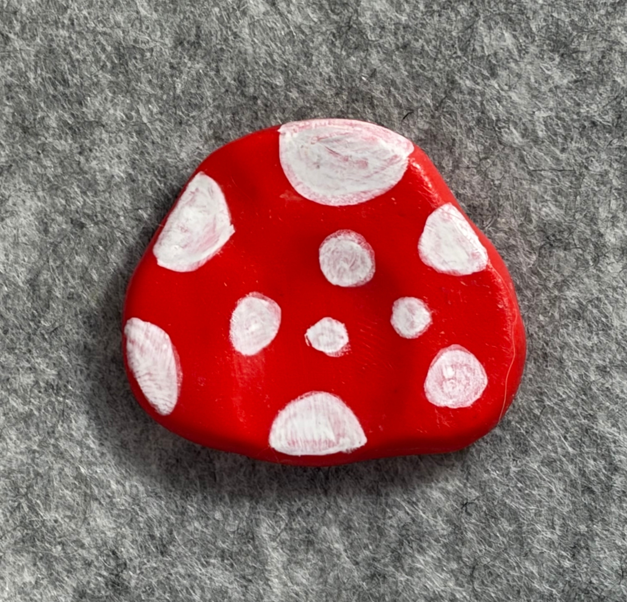 mushroom worry stone 2 Handmade red mushroom polymer clay worry stone
