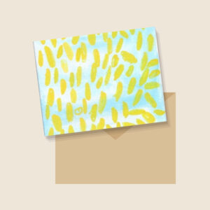 Sunshower printable note card on a kraft envelope